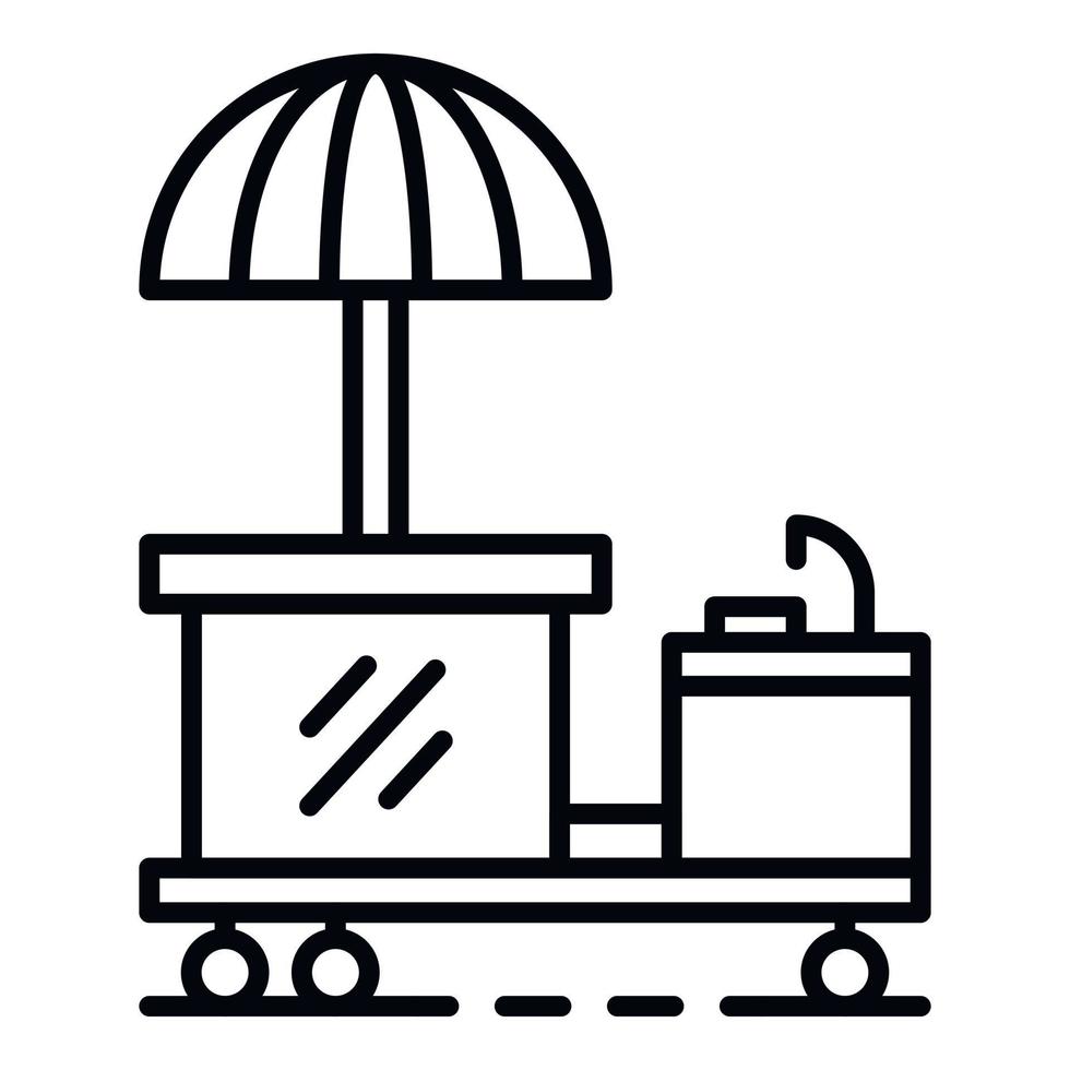 Ice cream cart icon, outline style vector