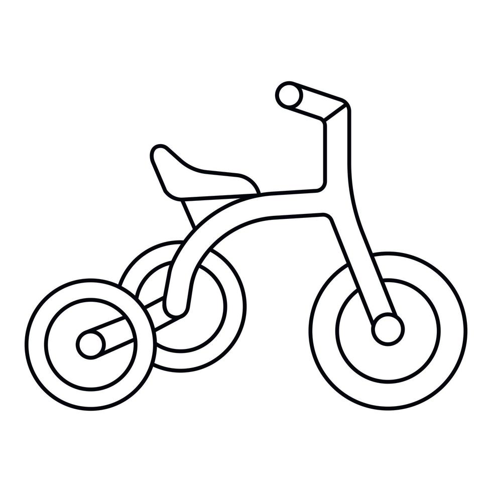 Kid tricycle icon, outline style vector