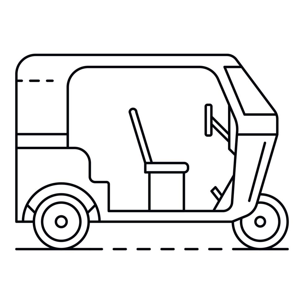 Motor tricycle icon, outline style vector