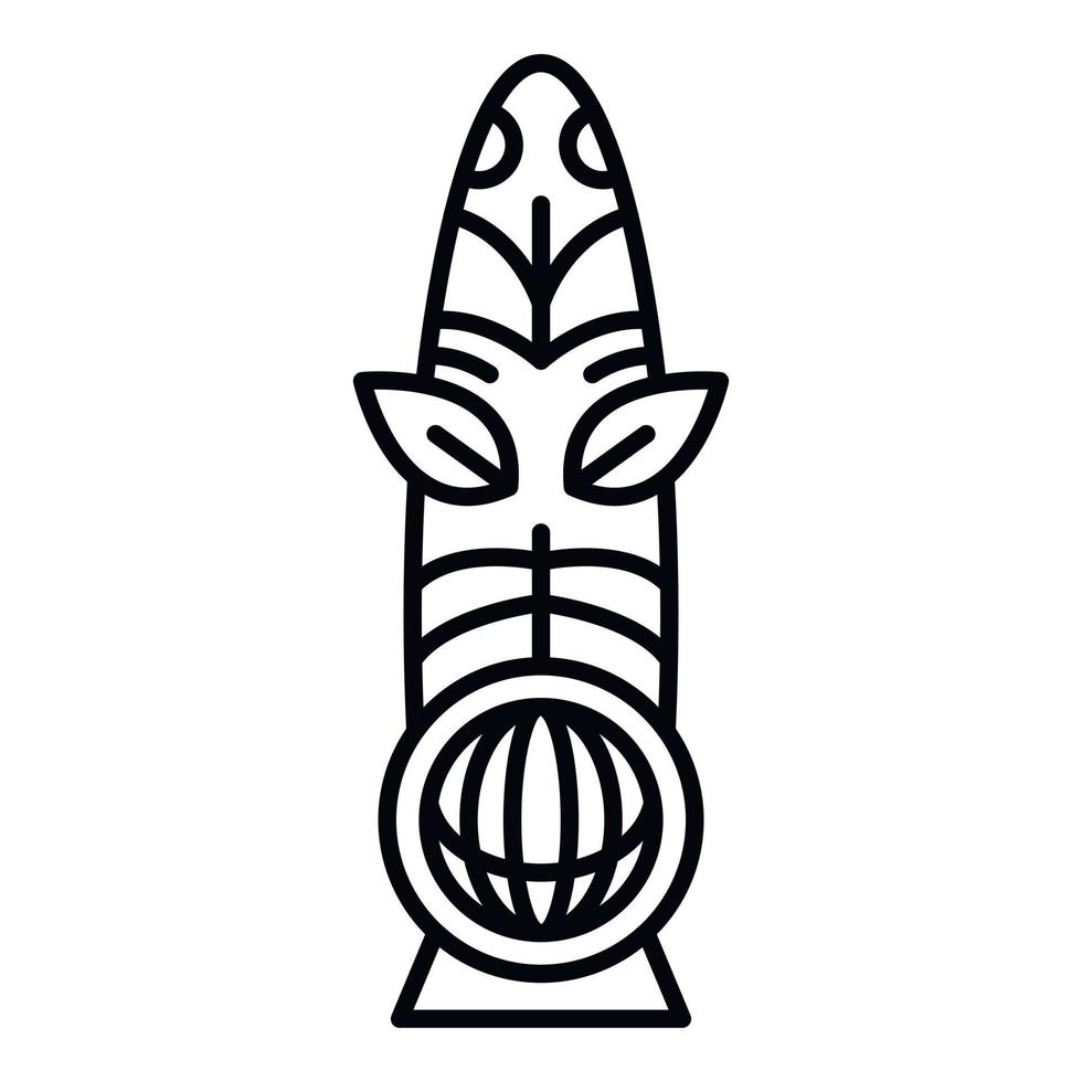 icono de ídolo azteca, estilo de contorno vector