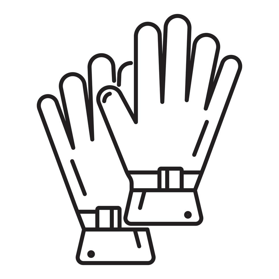 icono de guantes de rafting, estilo de contorno vector