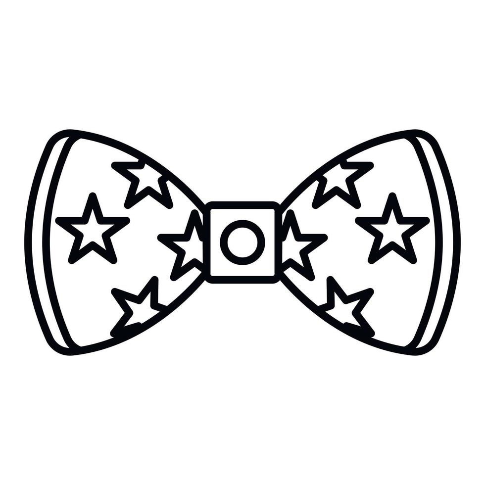 Star bow tie icon, outline style vector