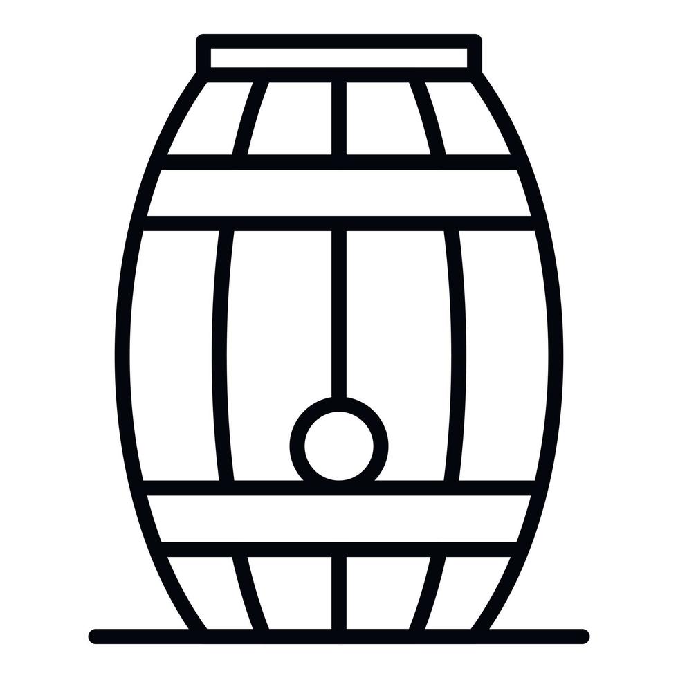 icono de barril de whisky de madera, estilo de esquema vector