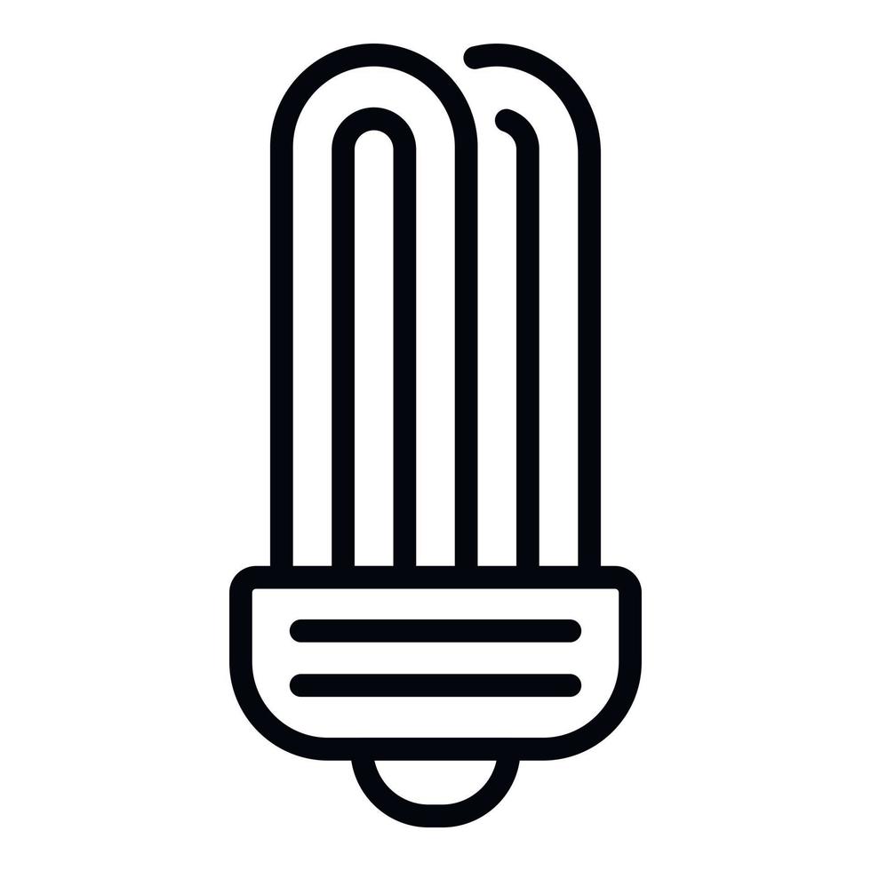 Eco light bulb icon, outline style vector