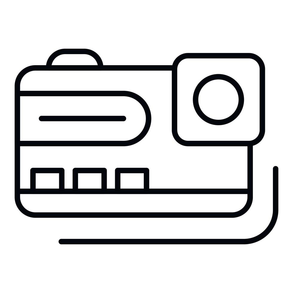 Action camera icon, outline style vector