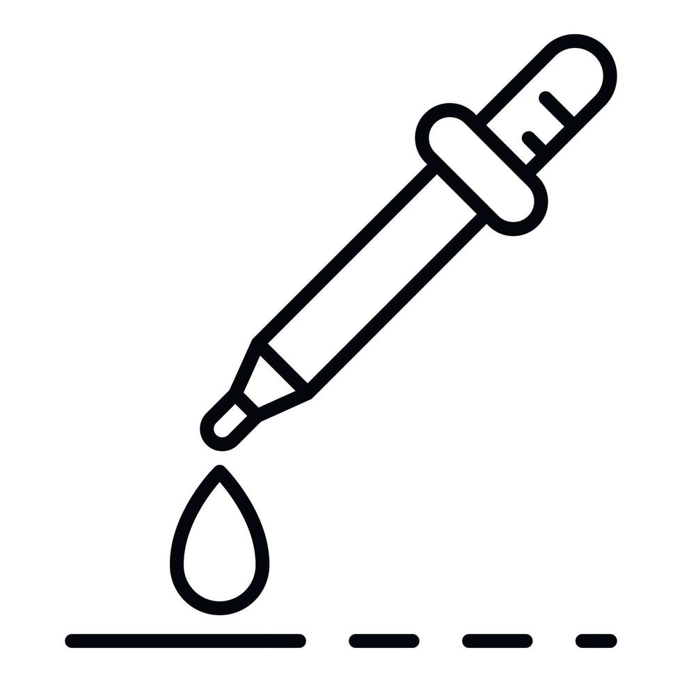 Aloe vera dropper icon, outline style vector