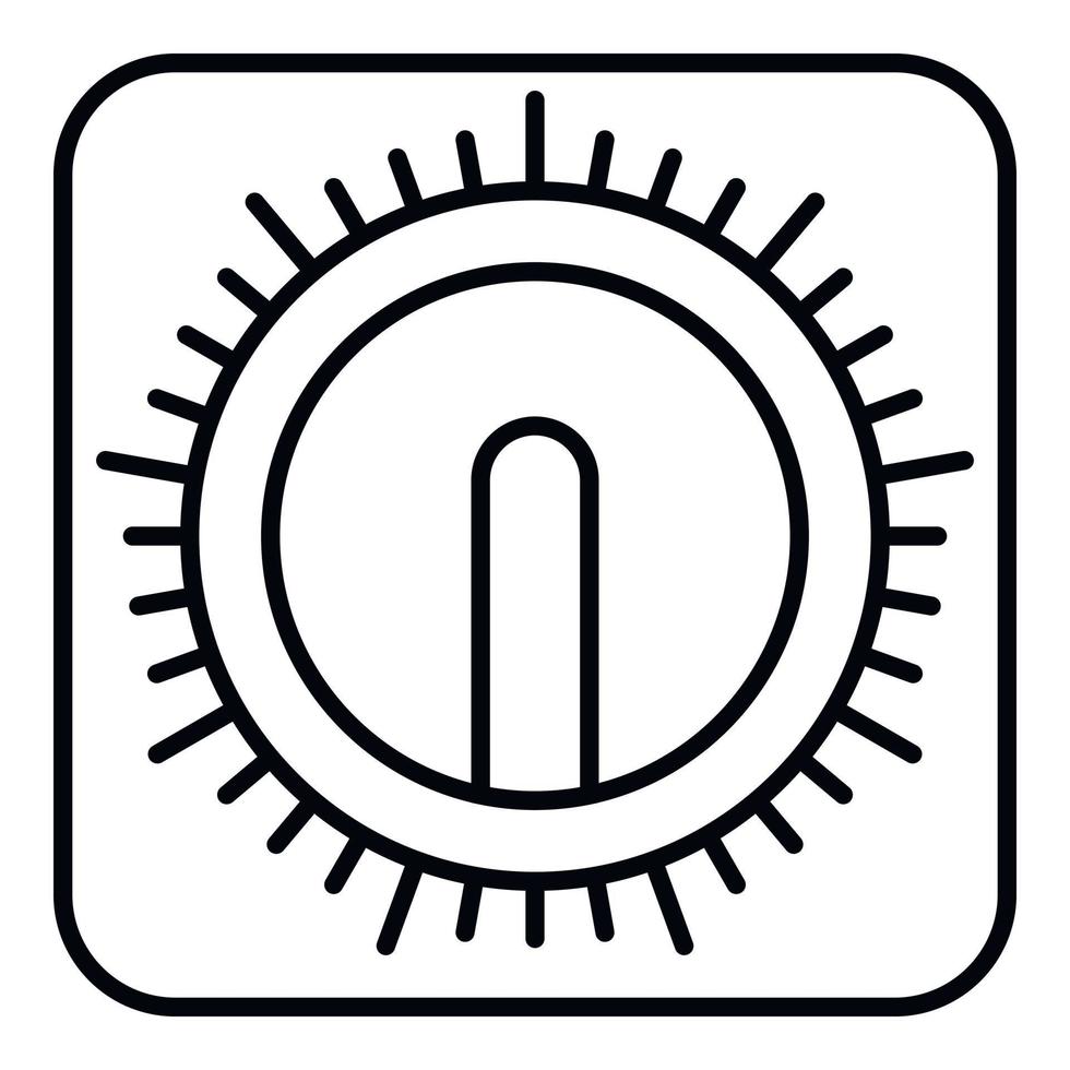 Manual retro kitchen timer icon, outline style vector