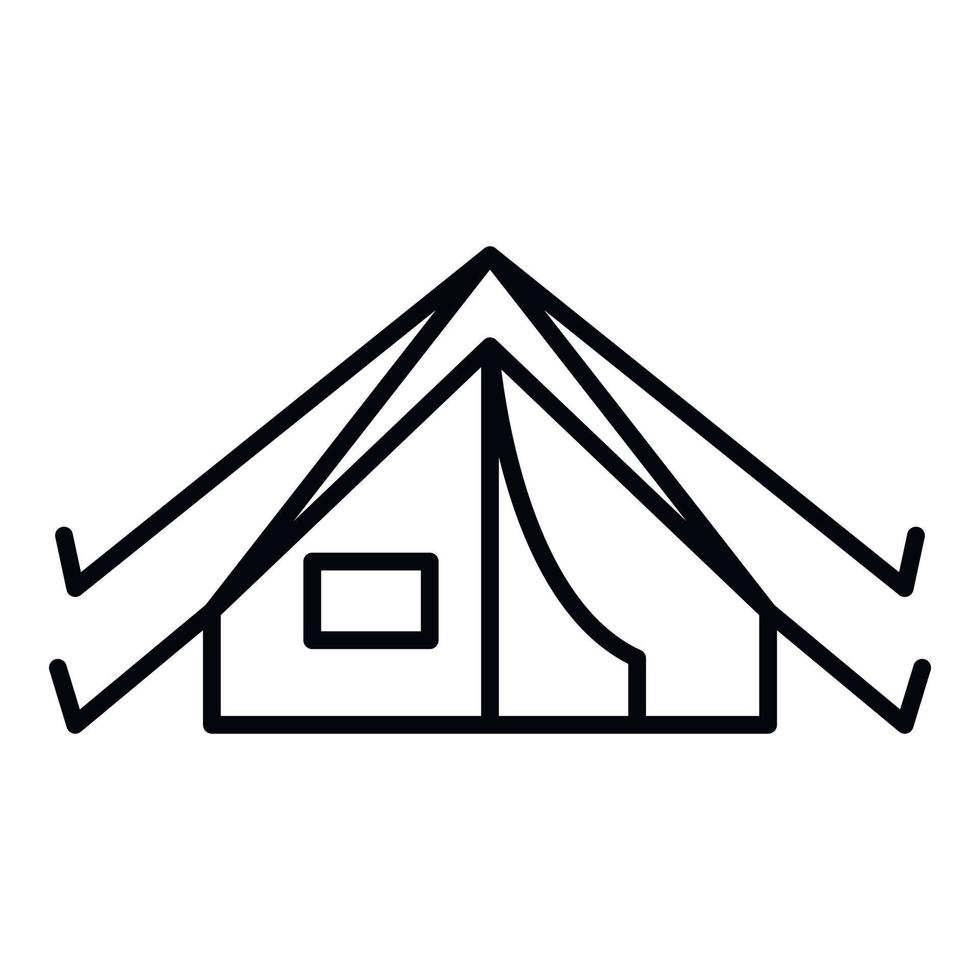 Camp tent icon, outline style vector