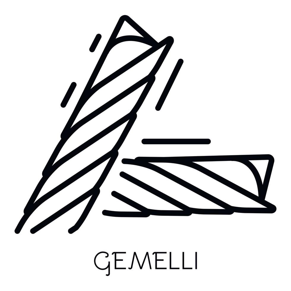 icono gemelli, estilo de esquema vector