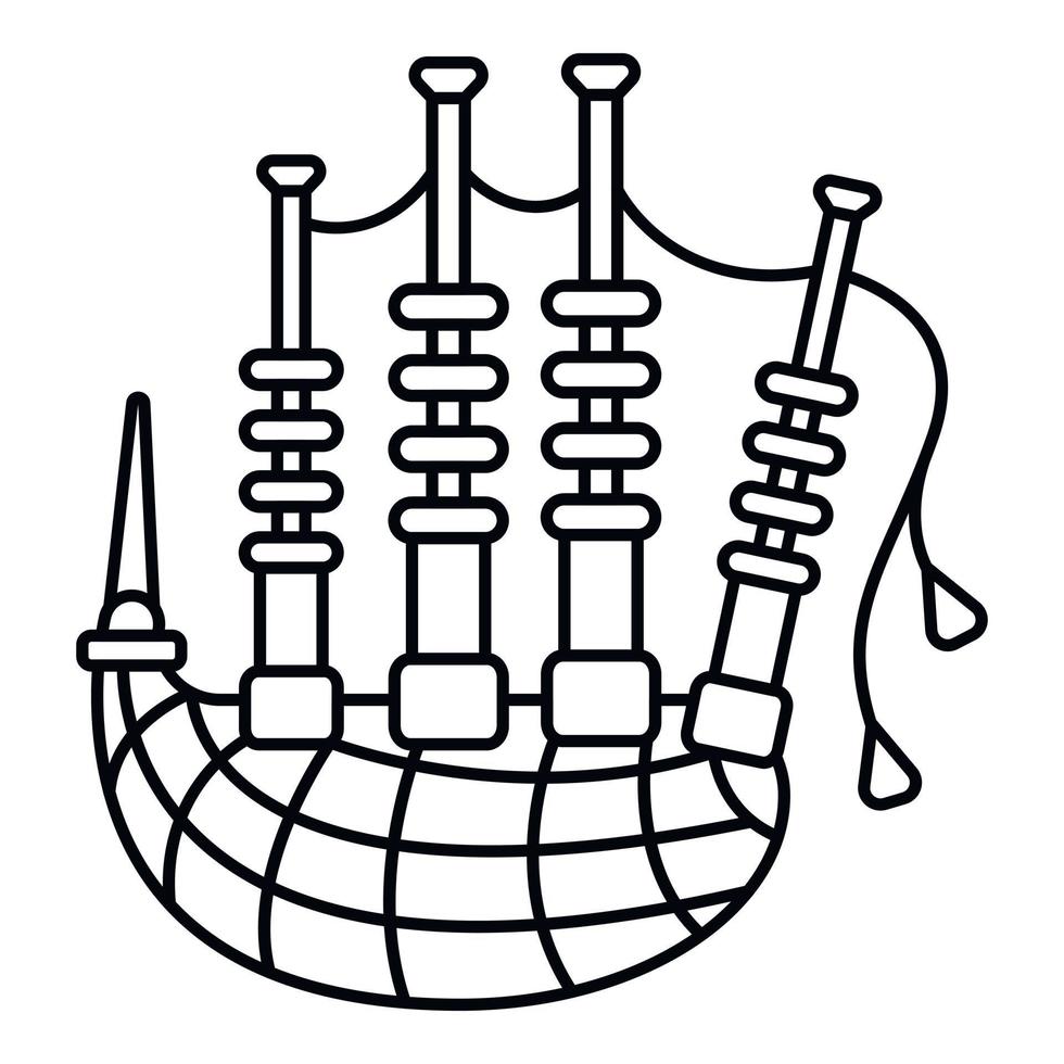 Scotland bagpipes icon, outline style vector