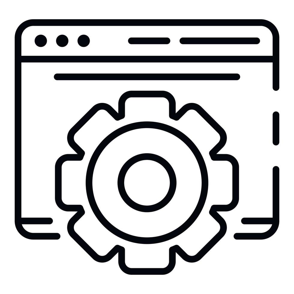 Gear site vlog icon, outline style vector