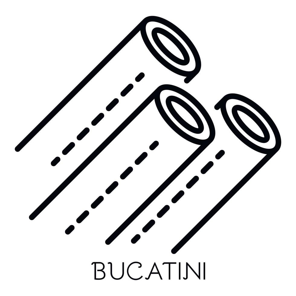 icono de pasta bucatini, estilo de contorno vector