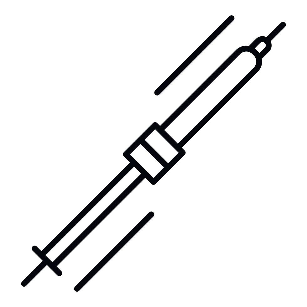 Hand electrode welding icon, outline style vector