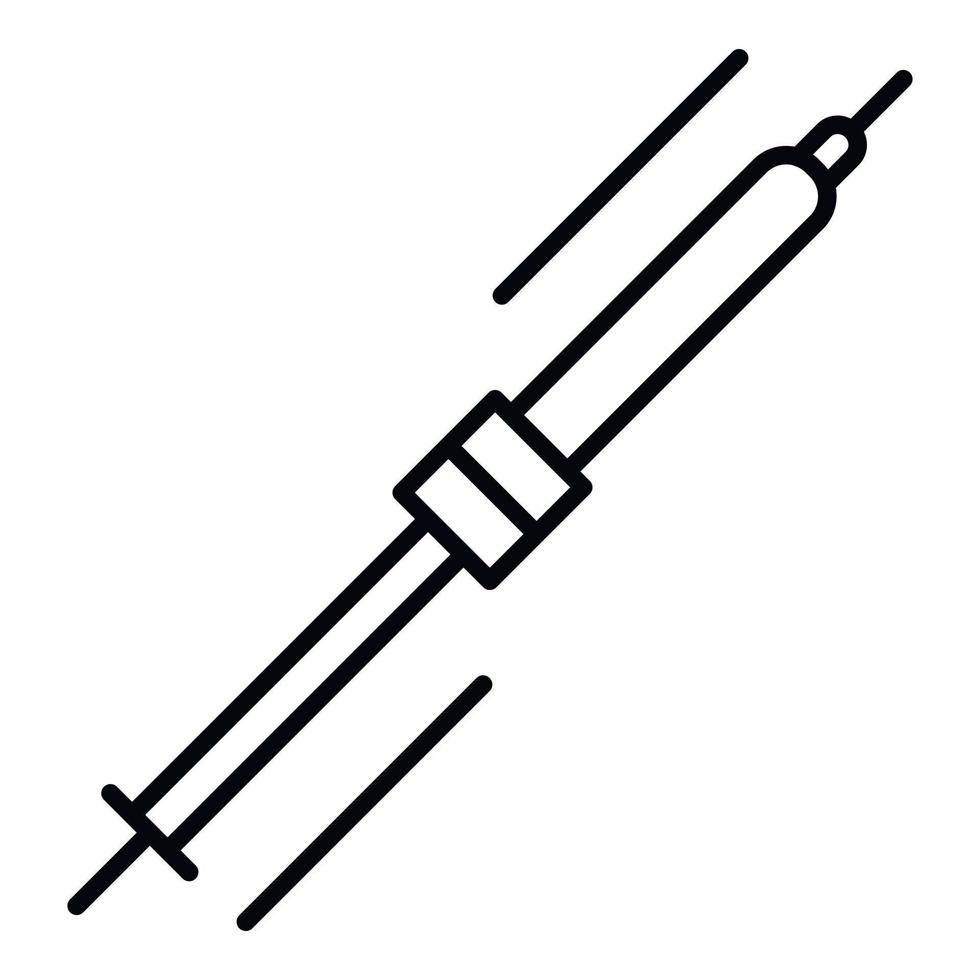 icono de soldadura de electrodo manual, estilo de esquema vector