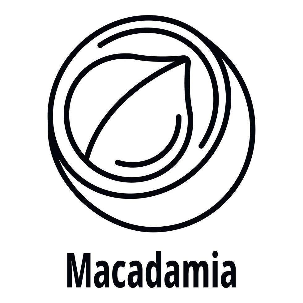 icono de macadamia, estilo de contorno vector