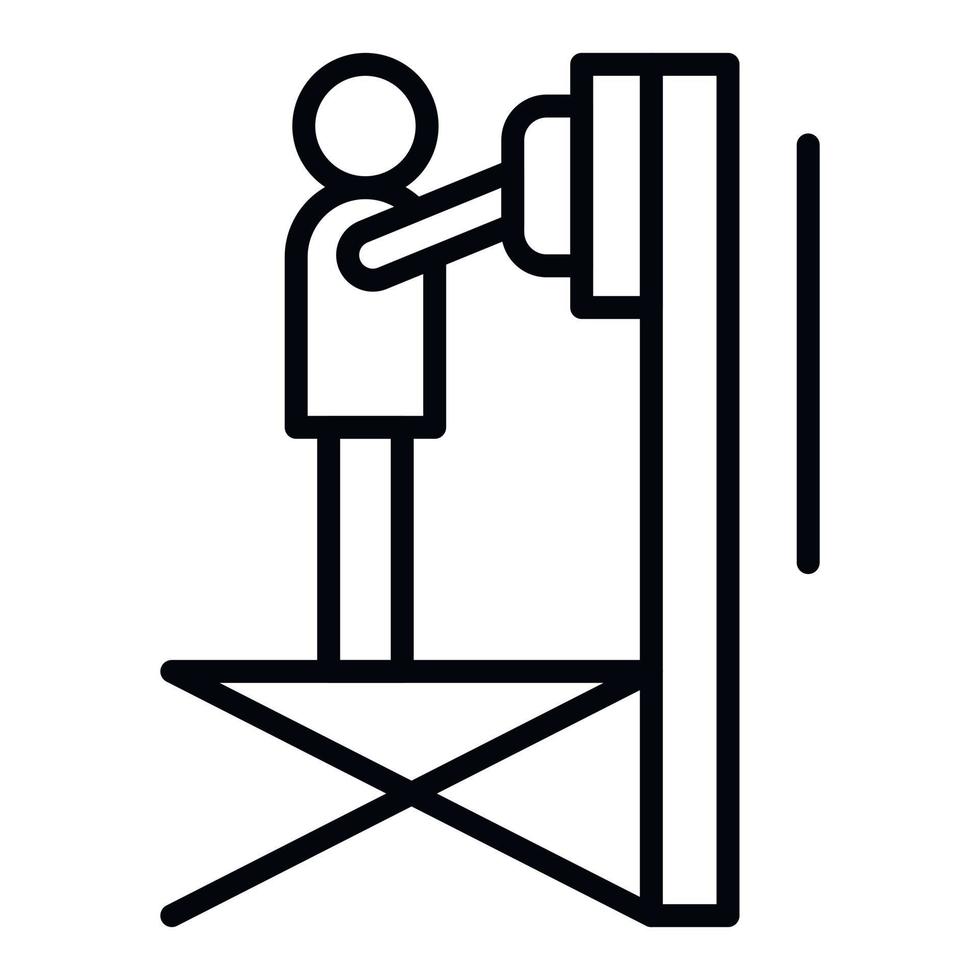 Scissor lift platform icon, outline style vector