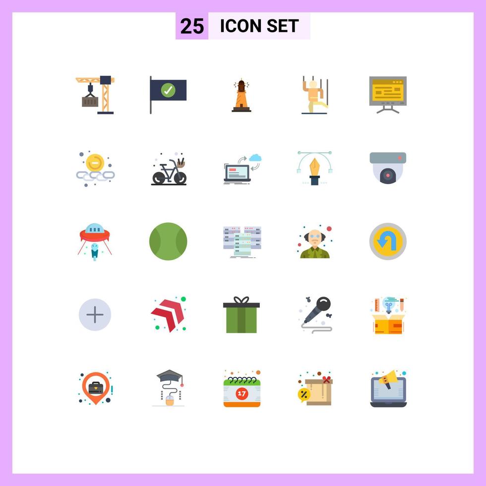 Flat Color Pack of 25 Universal Symbols of computer manipulate house human command Editable Vector Design Elements
