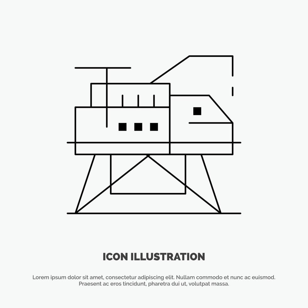 Construction Engineering Laboratory Platform Line Icon Vector