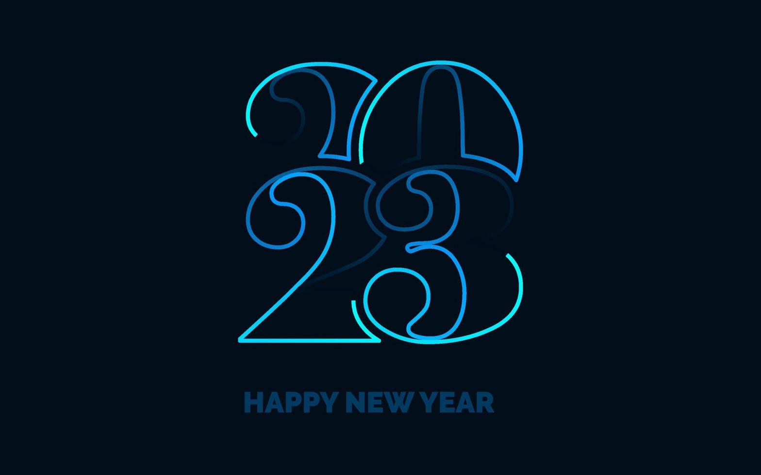 Happy New Year 2023 text design. Cover of business diary for 2023 with wishes. Brochure design template. card. banner vector