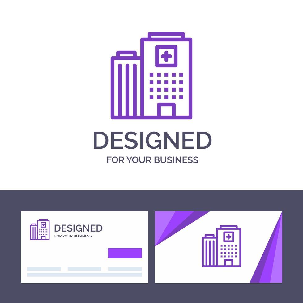 Creative Business Card and Logo template Hospital Medical Building Care Vector Illustration