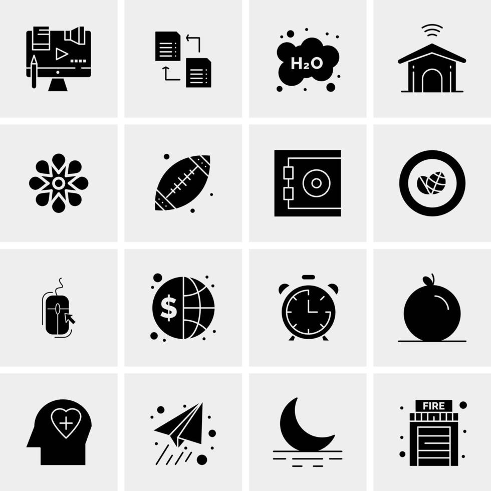 16 iconos de negocios universales vector ilustración de icono creativo para usar en proyectos relacionados con la web y dispositivos móviles