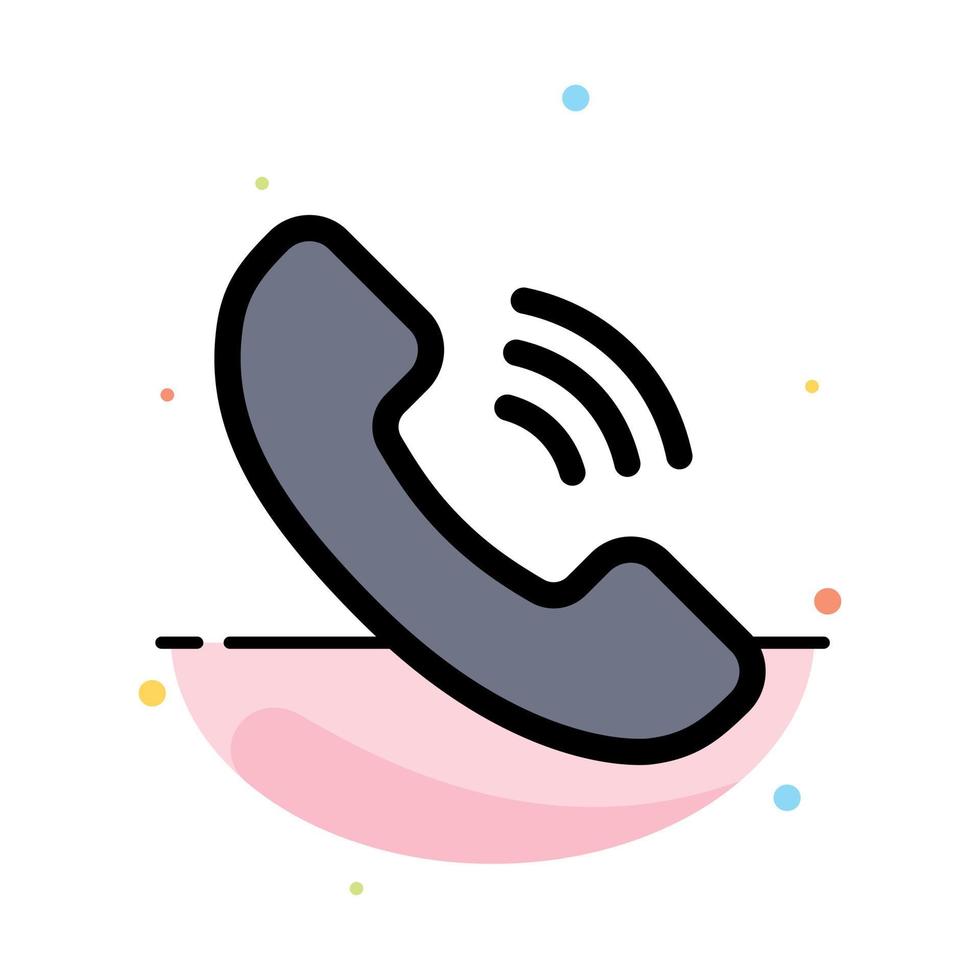 Call Communication Phone Abstract Flat Color Icon Template vector