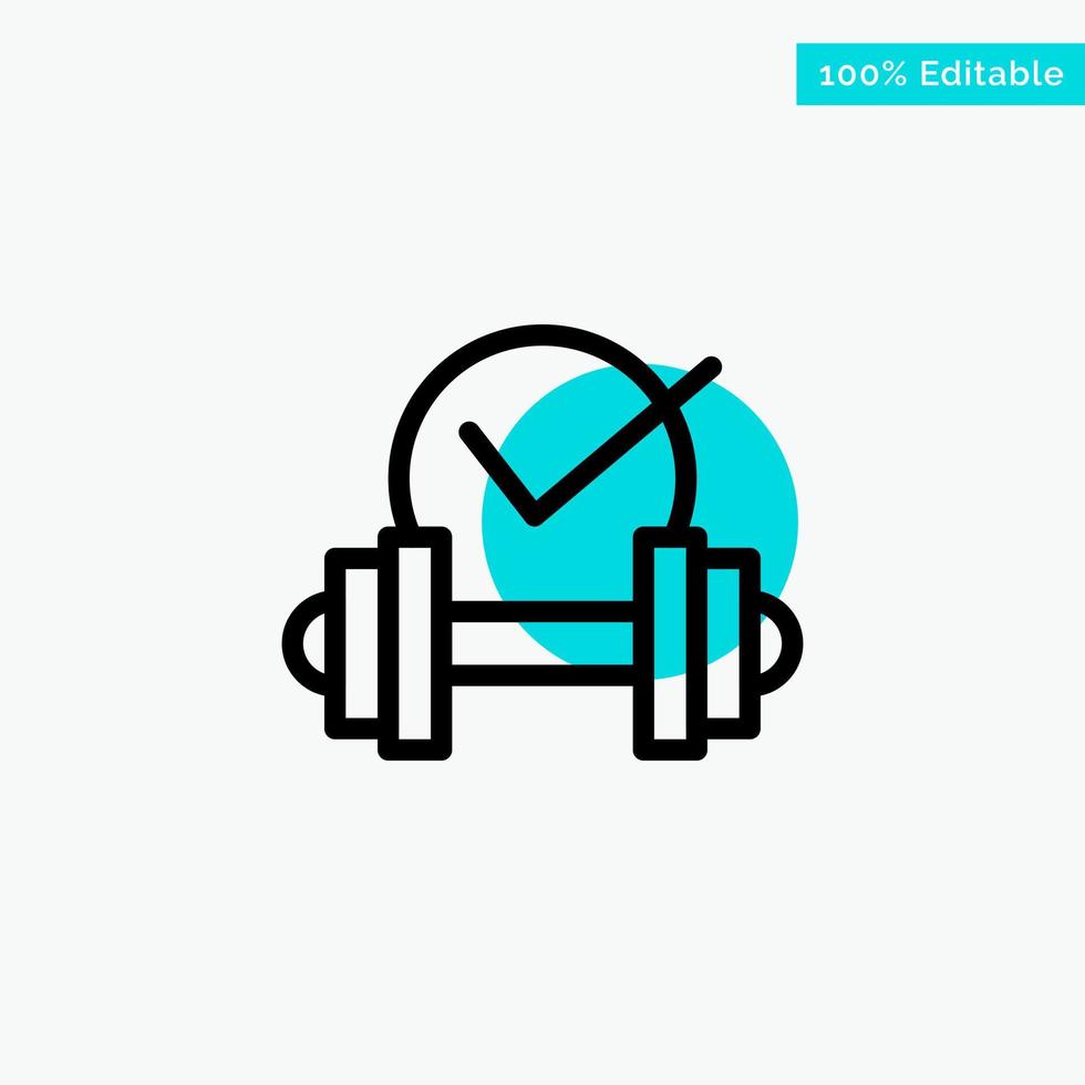 Dumbbell Healthcare Dumb Sport turquoise highlight circle point Vector icon