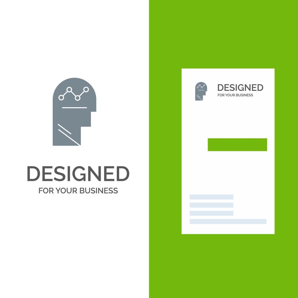User Process Success Man Thinking Grey Logo Design and Business Card Template vector