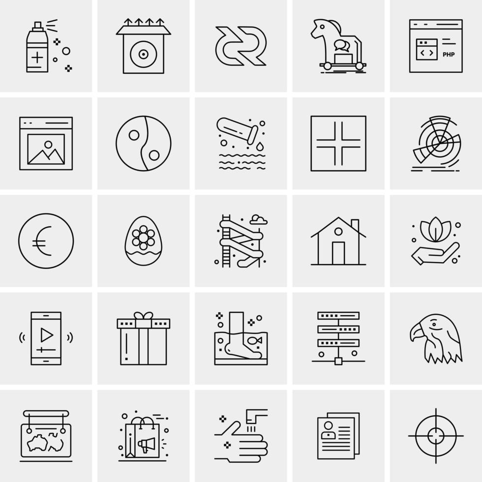 25 iconos de negocios universales vector ilustración de icono creativo para usar en proyectos relacionados con la web y dispositivos móviles