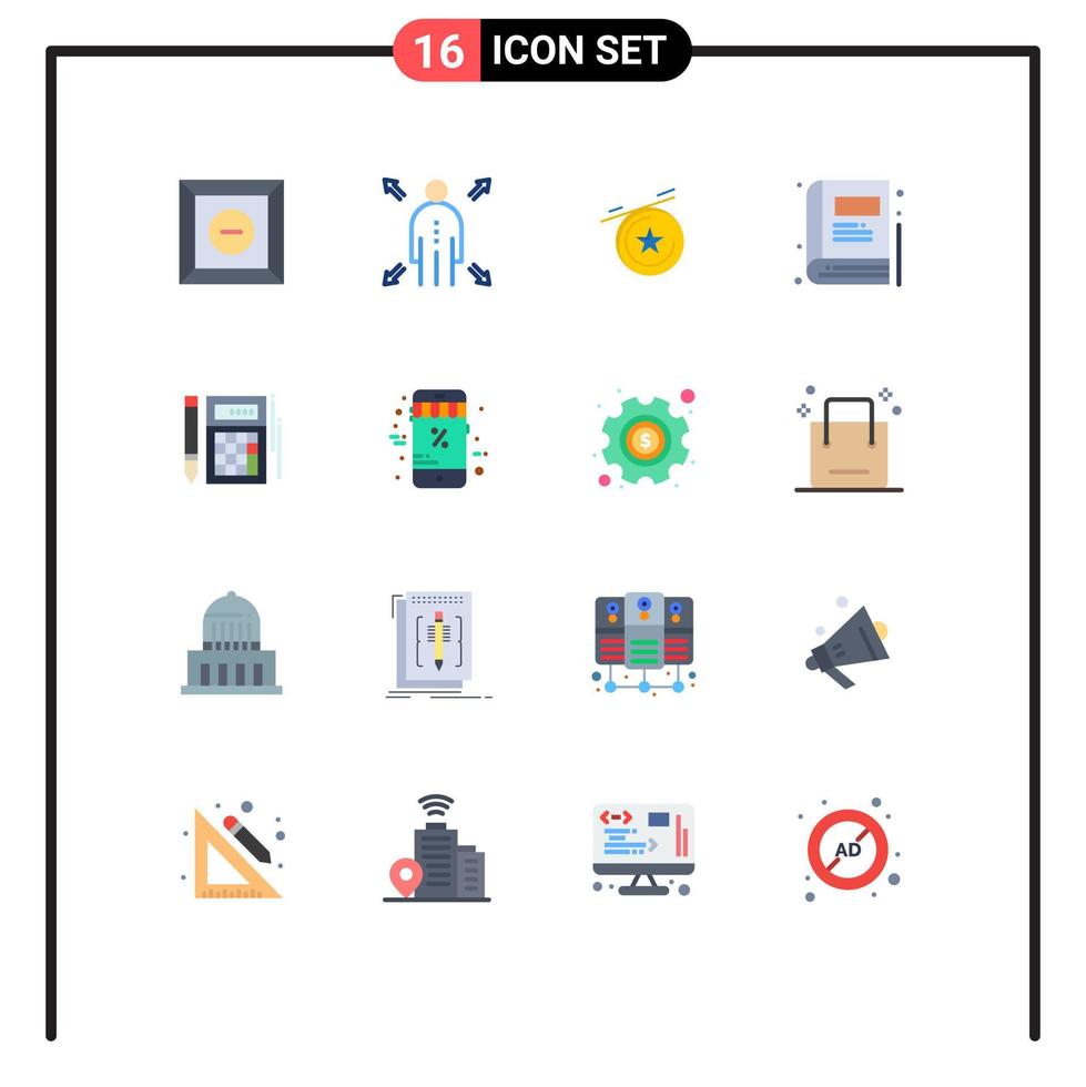paquete de iconos de vectores de stock de 16 signos y símbolos de línea para el libro de matemáticas del viernes negro calc financiero paquete editable de elementos creativos de diseño de vectores