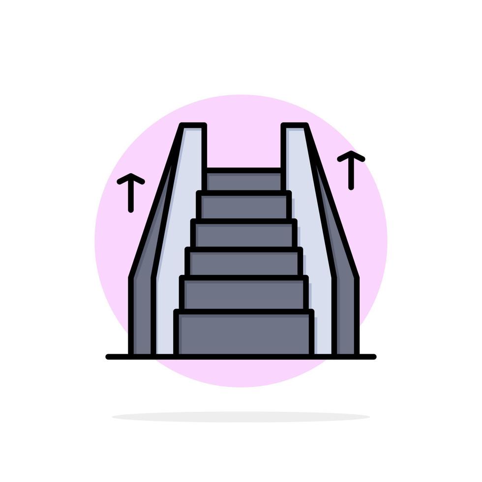 Stair Elevator Electric Ladder Abstract Circle Background Flat color Icon vector