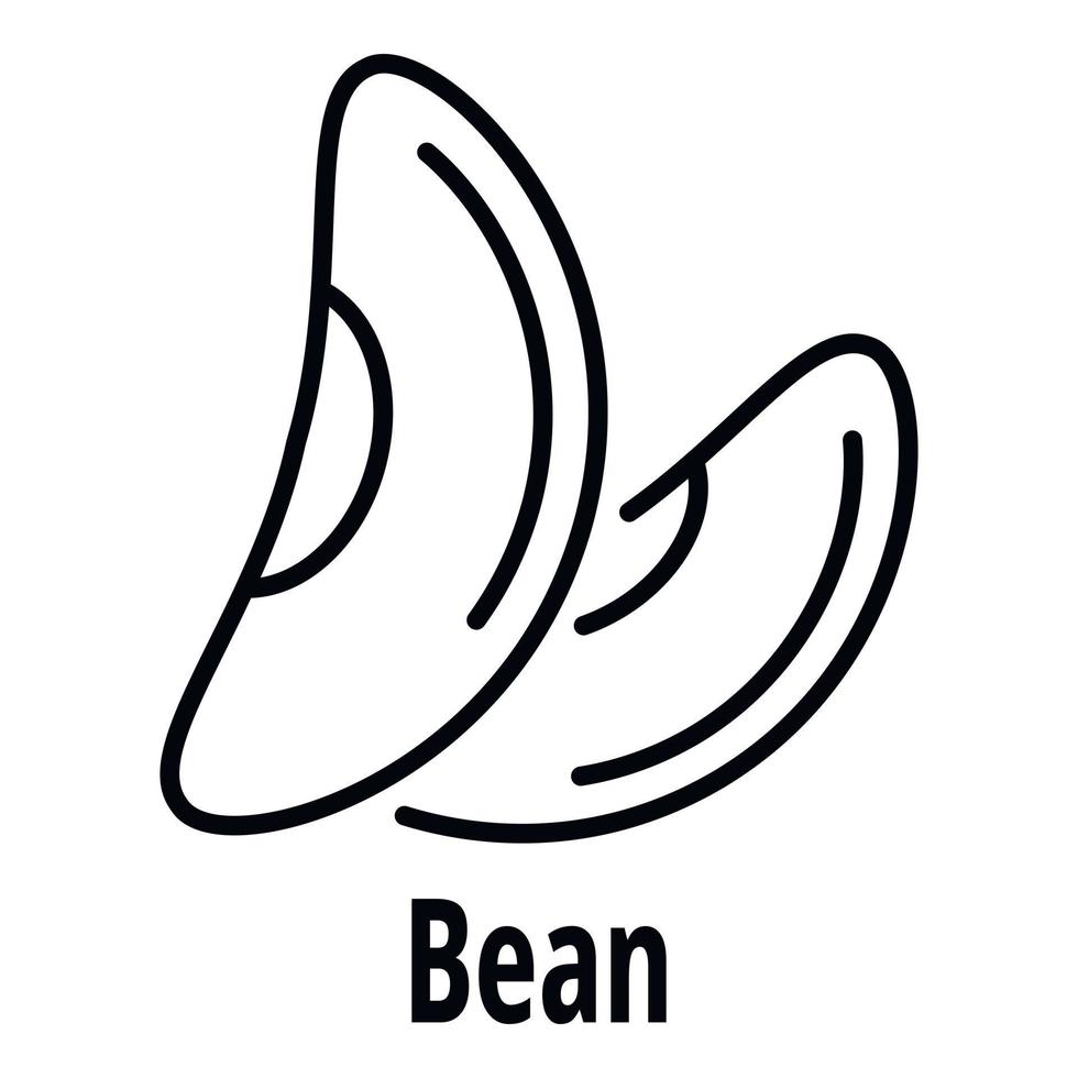 Bean icon, outline style vector