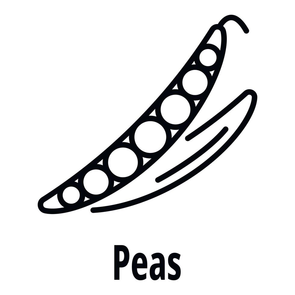 Peas icon, outline style vector