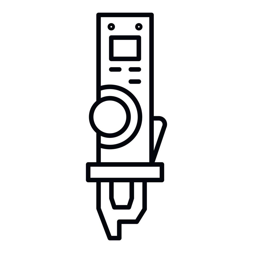 icono de herramienta de soldador eléctrico, estilo de esquema vector