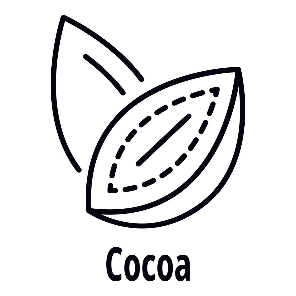 icono de nuez de cacao, estilo de contorno vector