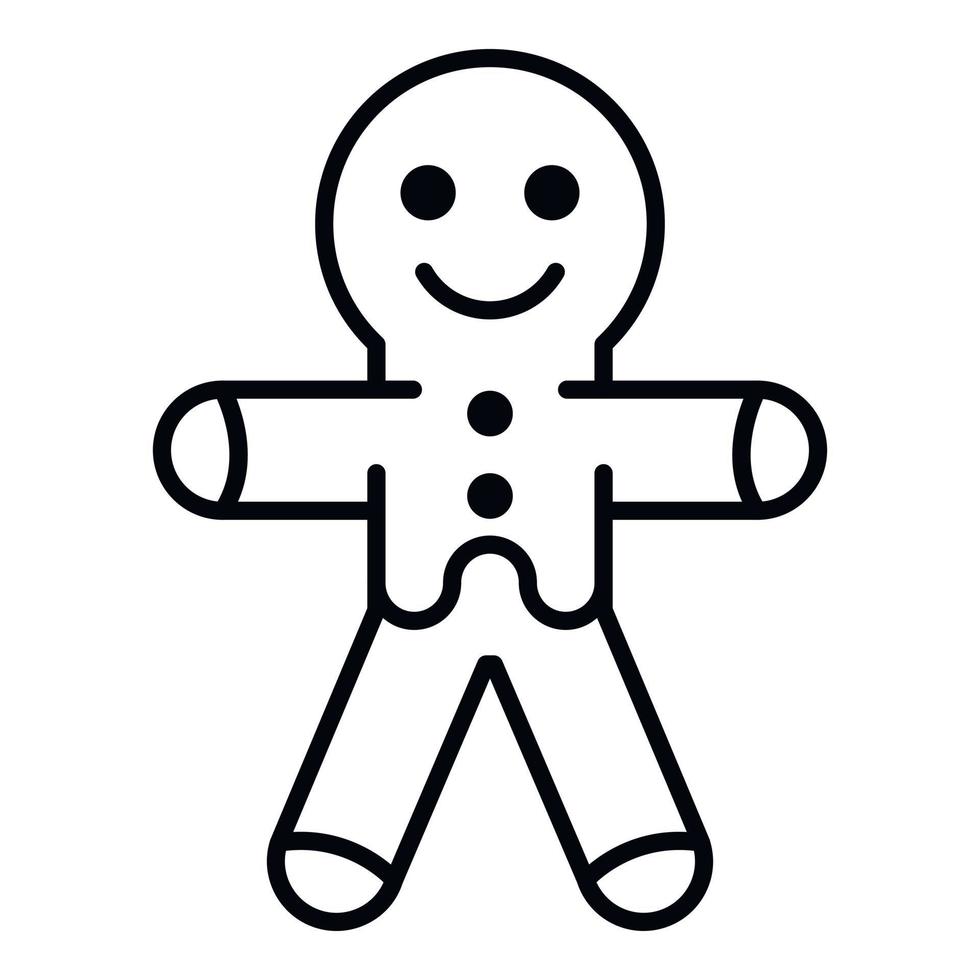 Gingerbread icon, outline style vector