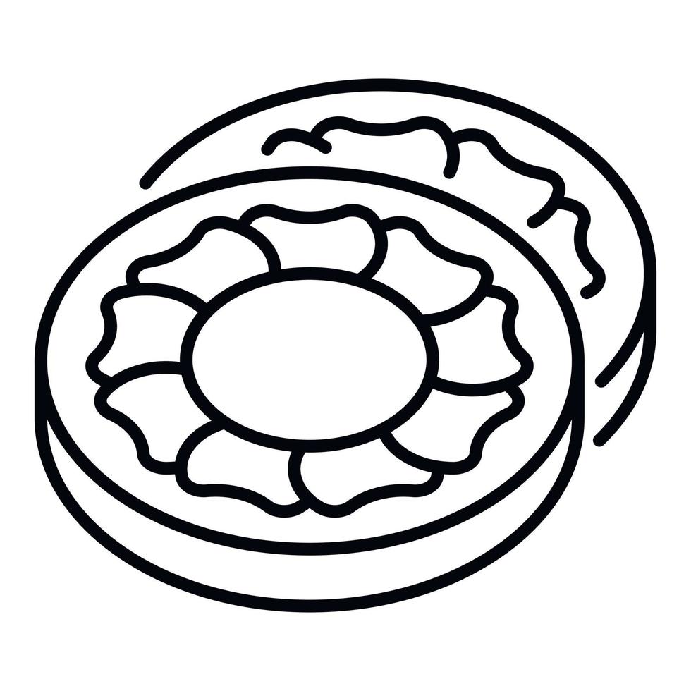 icono de galleta dulce, estilo de esquema vector