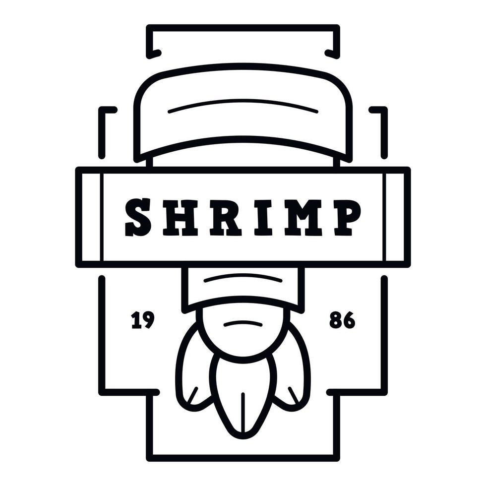 Fresh shrimp logo, outline style vector