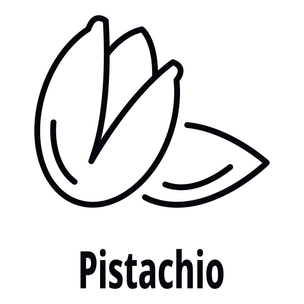 icono de pistacho, estilo de esquema vector