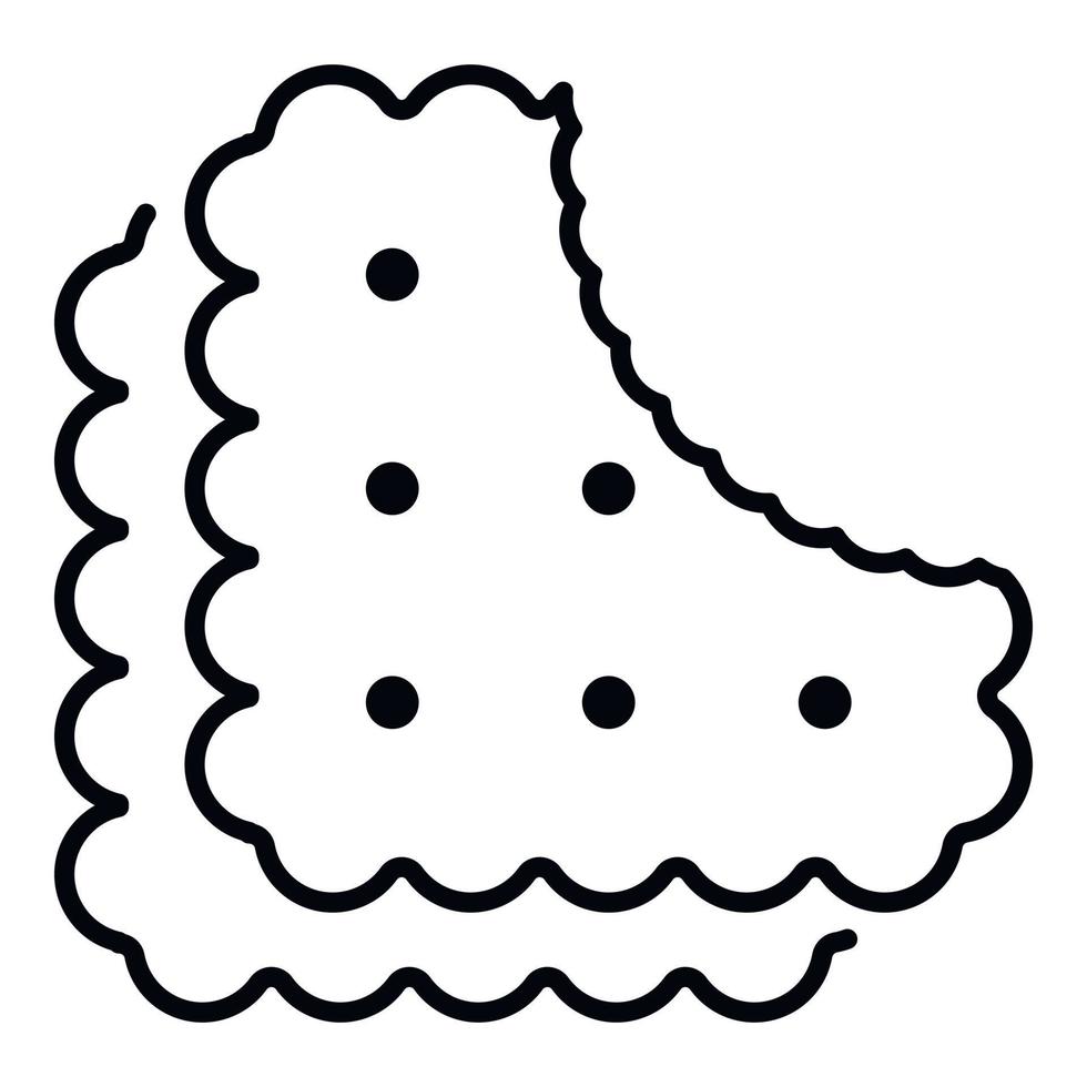 Bite biscuit icon, outline style vector