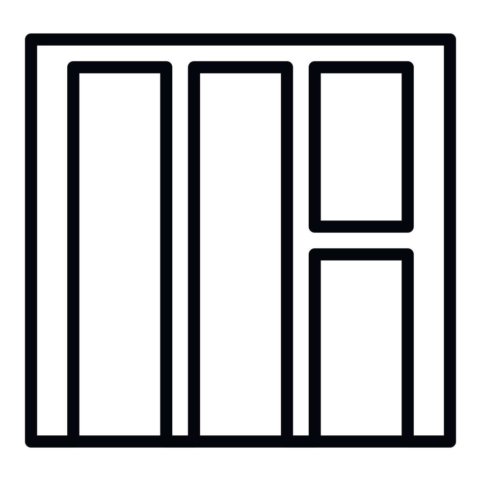 Construction window icon, outline style vector