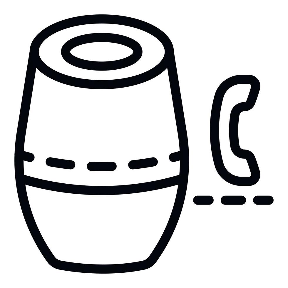 Wireless speaker phone call icon, outline style vector