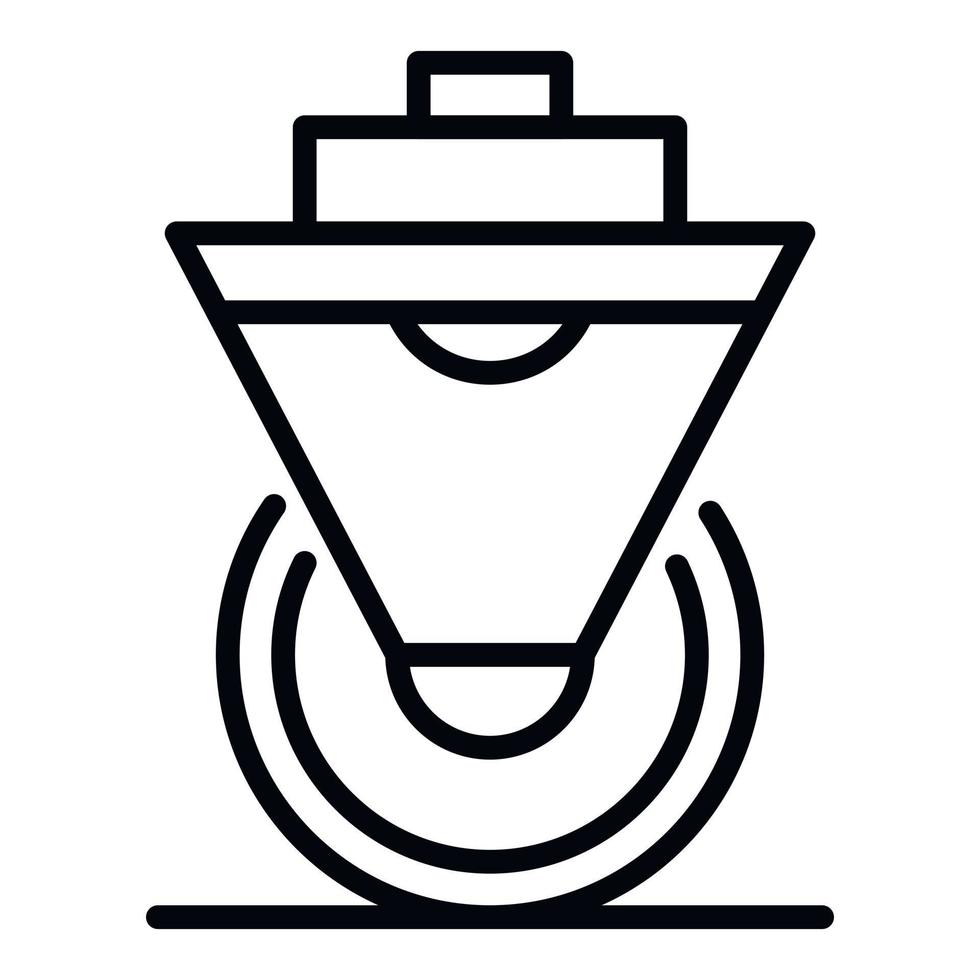 Scaffold wheel platform icon, outline style vector