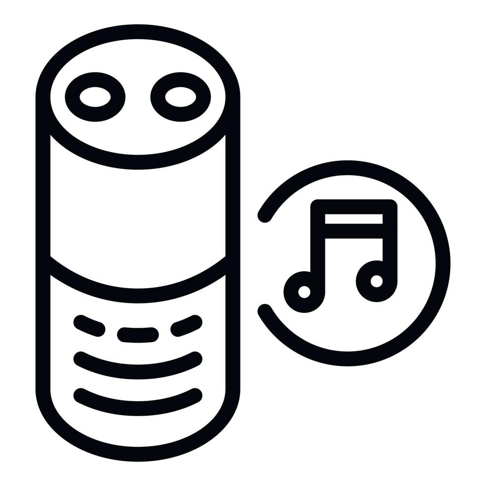 Smart speaker music icon, outline style vector