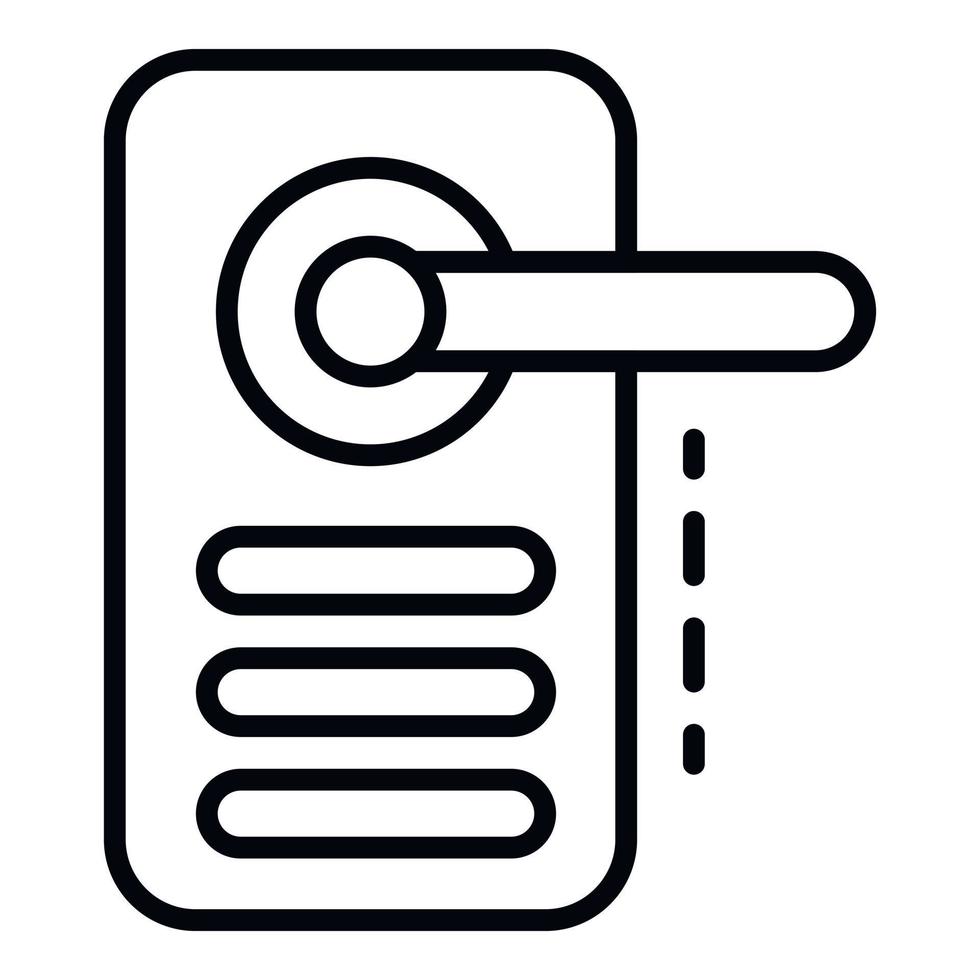 Digital door lock icon, outline style vector