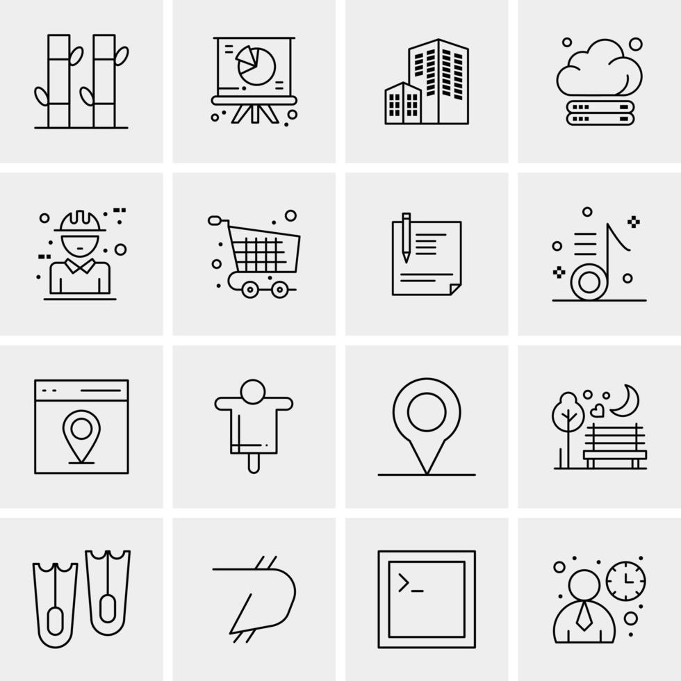 16 iconos de negocios universales vector ilustración de icono creativo para usar en proyectos relacionados con la web y dispositivos móviles