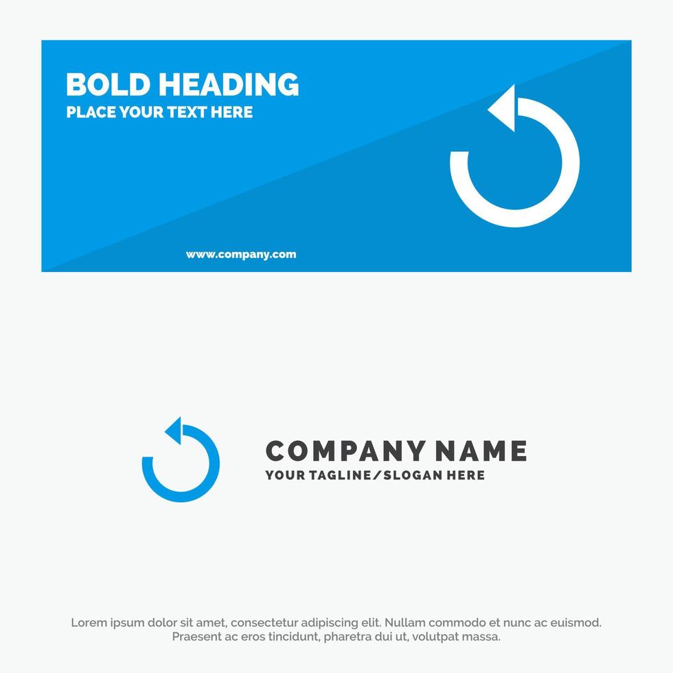 Refresh Reload Rotate Repeat SOlid Icon Website Banner and Business Logo Template vector