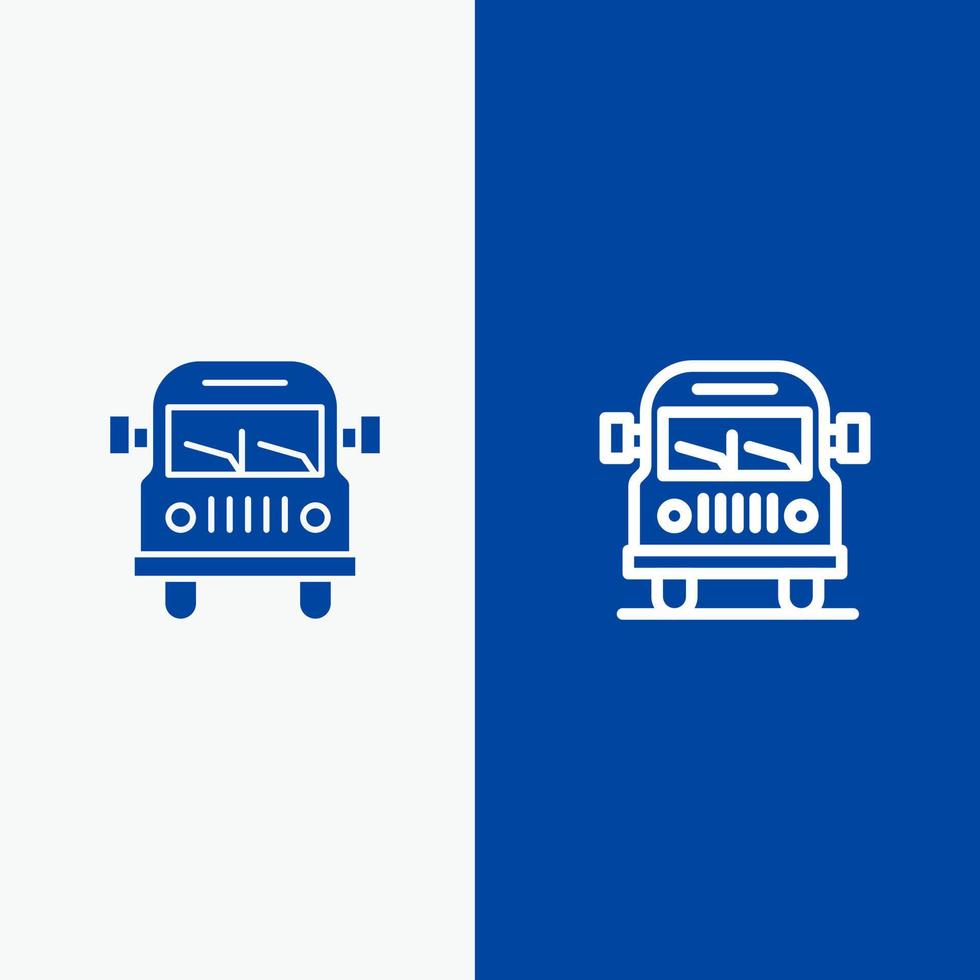 Truck Van Vehicle Education Line and Glyph Solid icon Blue banner vector