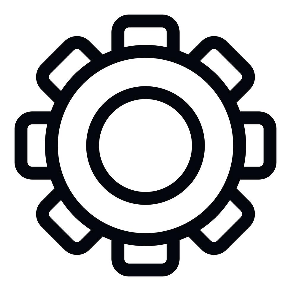 Gear icon, outline style vector