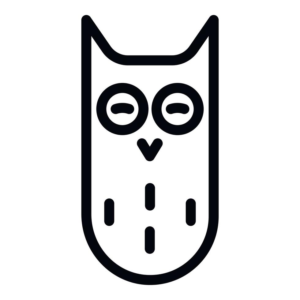 Eared owl icon, outline style vector